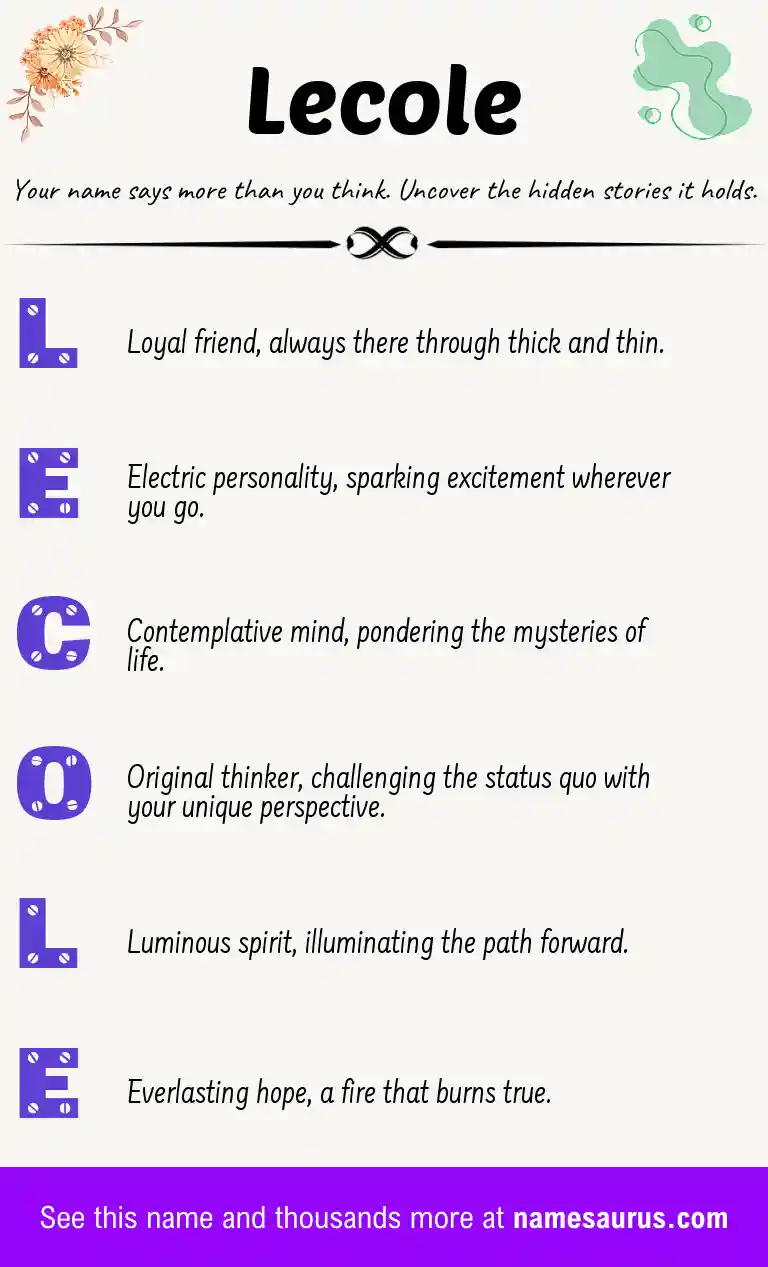 Acrostic poem about Lecole.