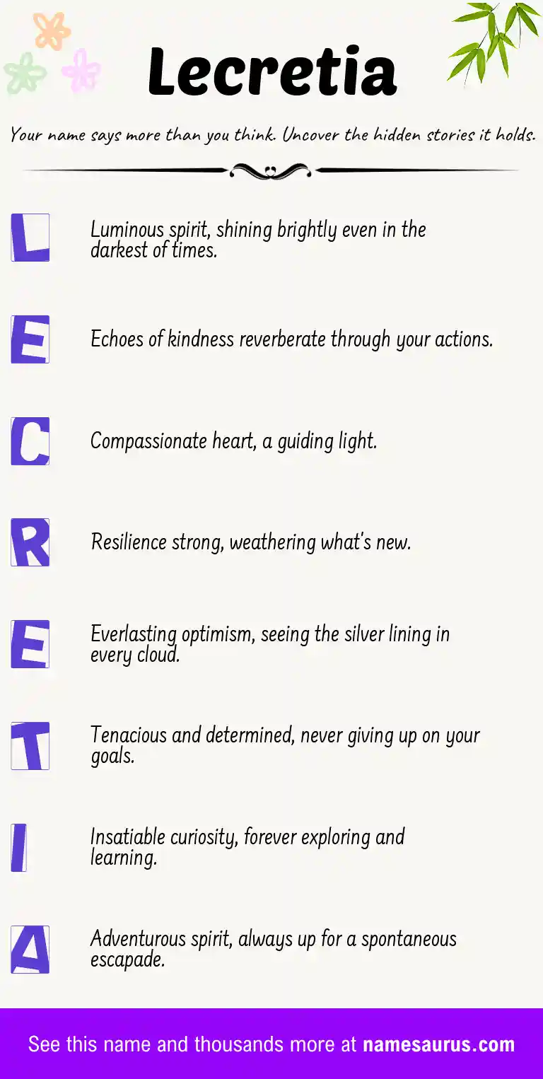 Acrostic poem about Lecretia.