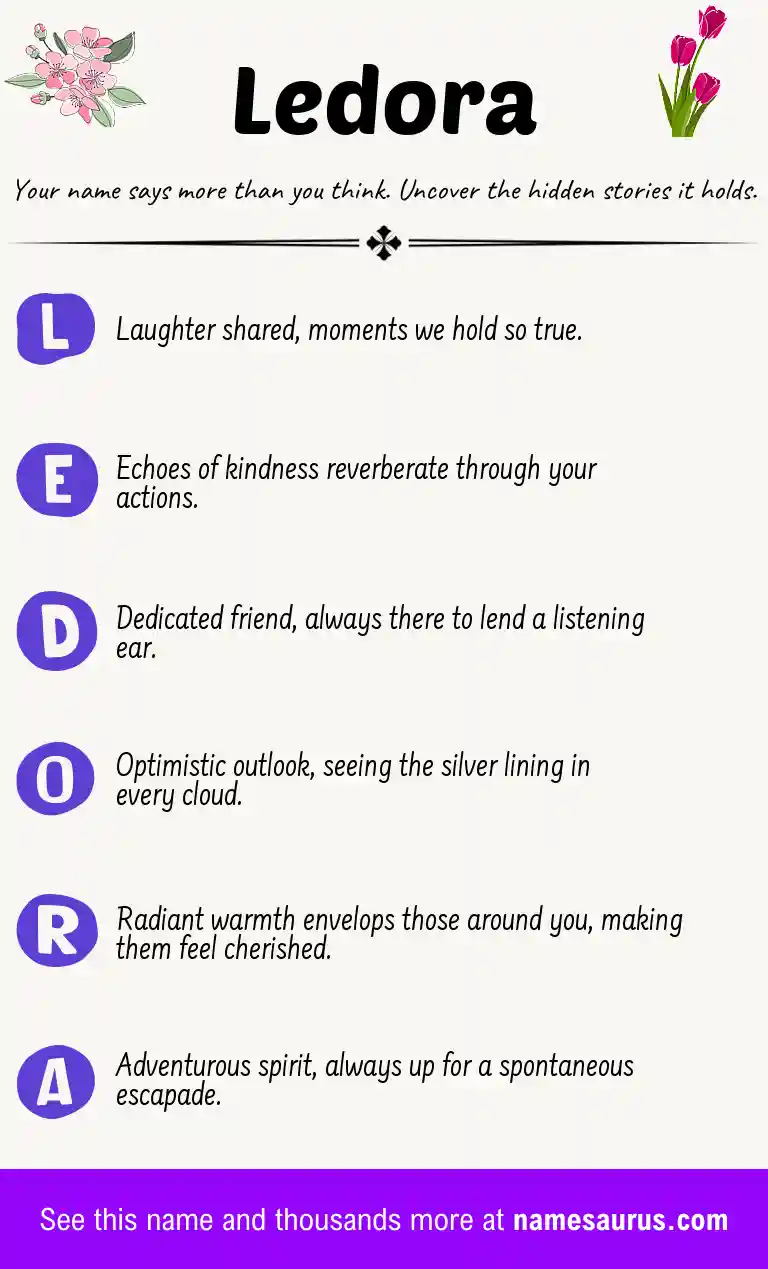 Acrostic poem about Ledora.