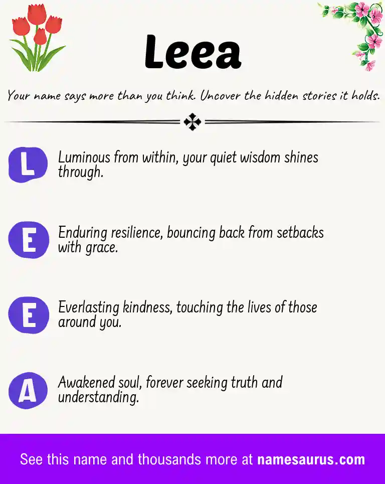 Acrostic poem about Leea.