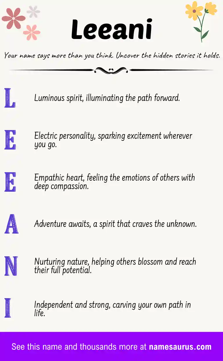 Acrostic poem about Leeani.
