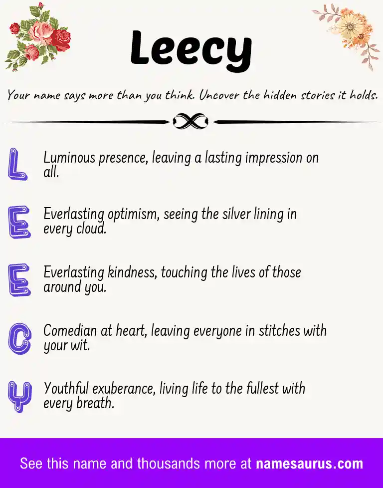 Acrostic poem about Leecy.