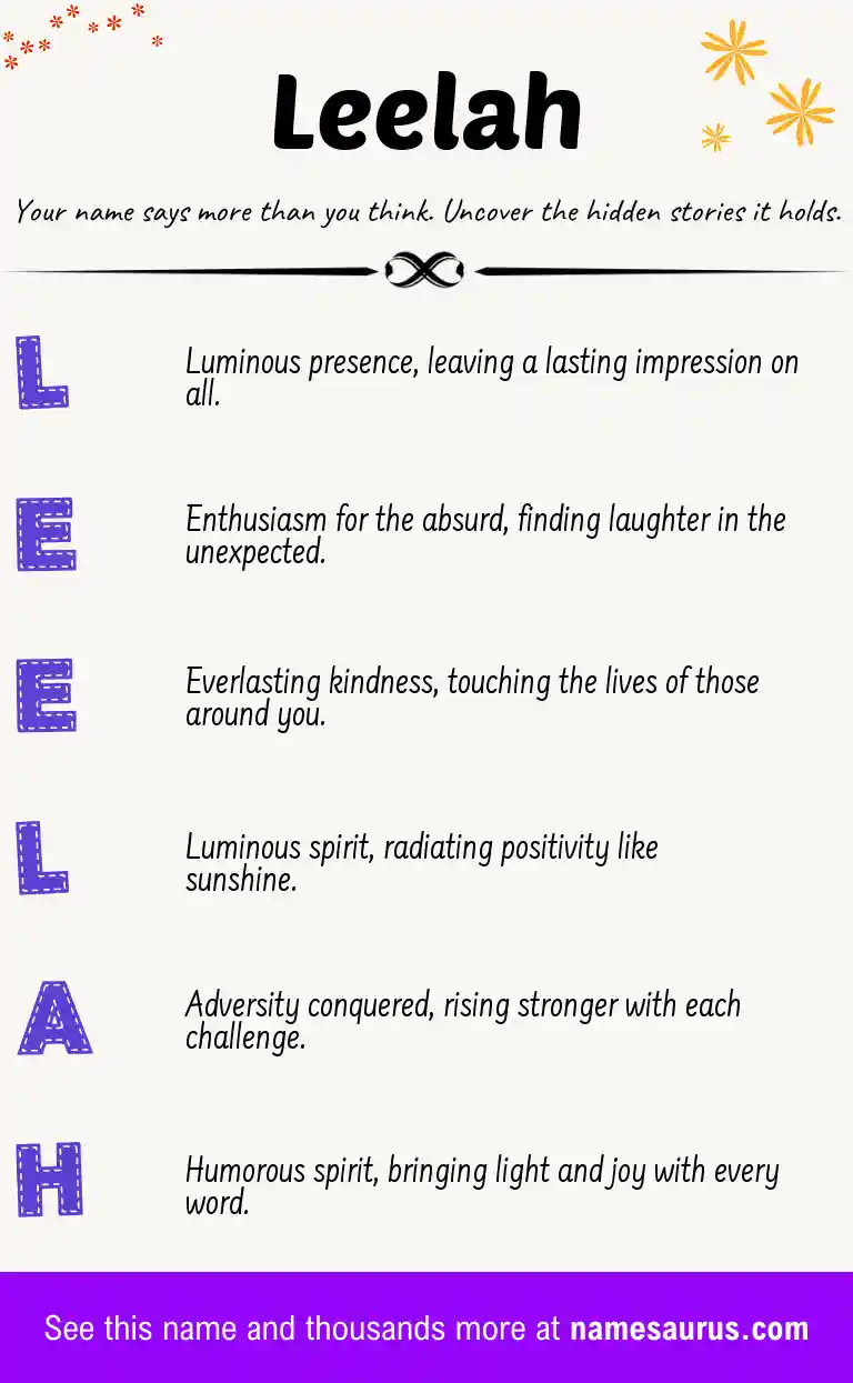 Acrostic poem about Leelah.