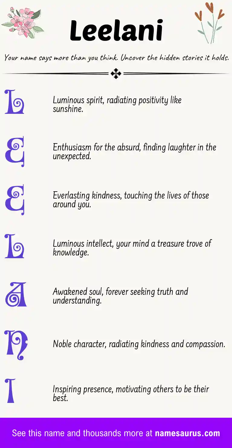 Acrostic poem about Leelani.