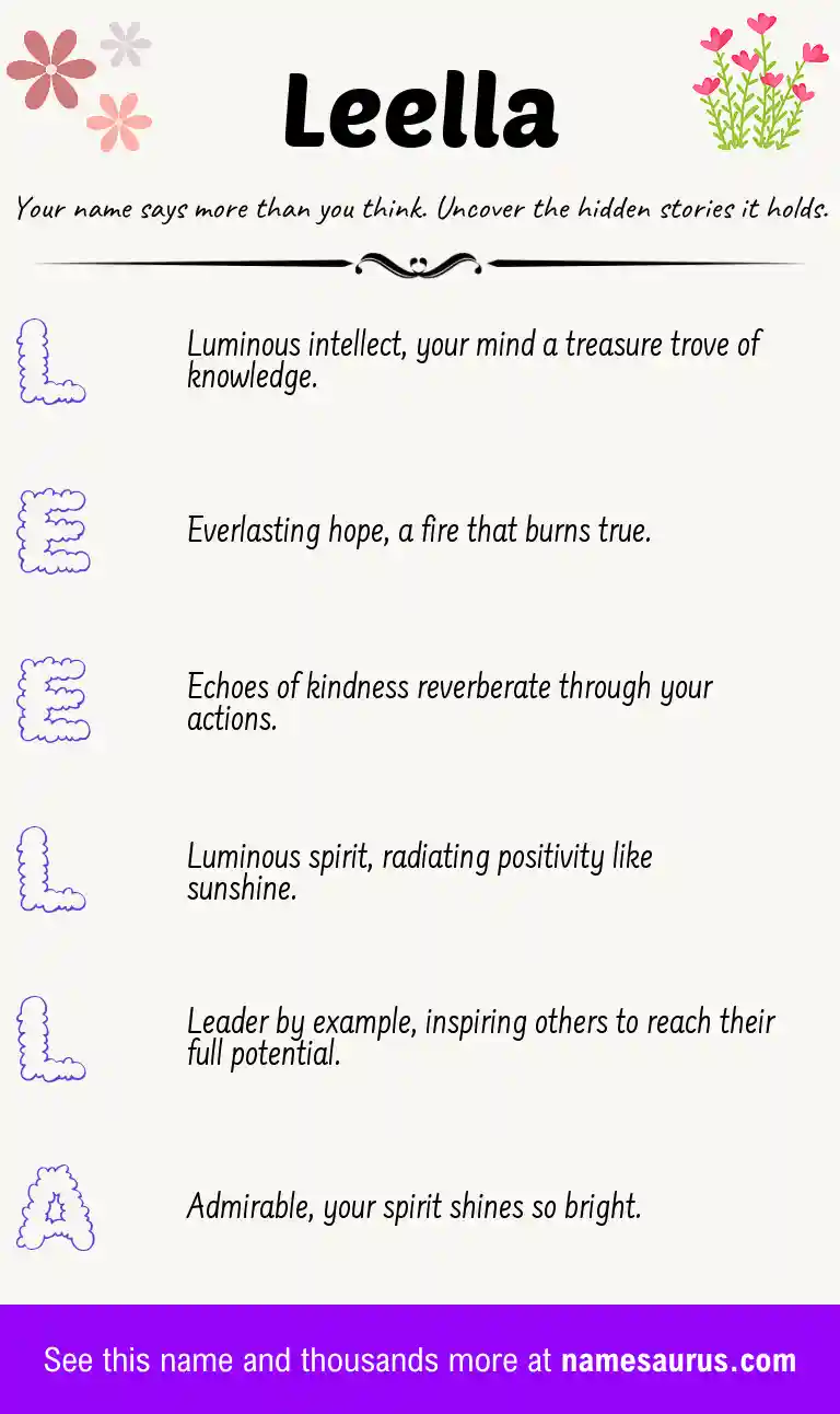Acrostic poem about Leella.