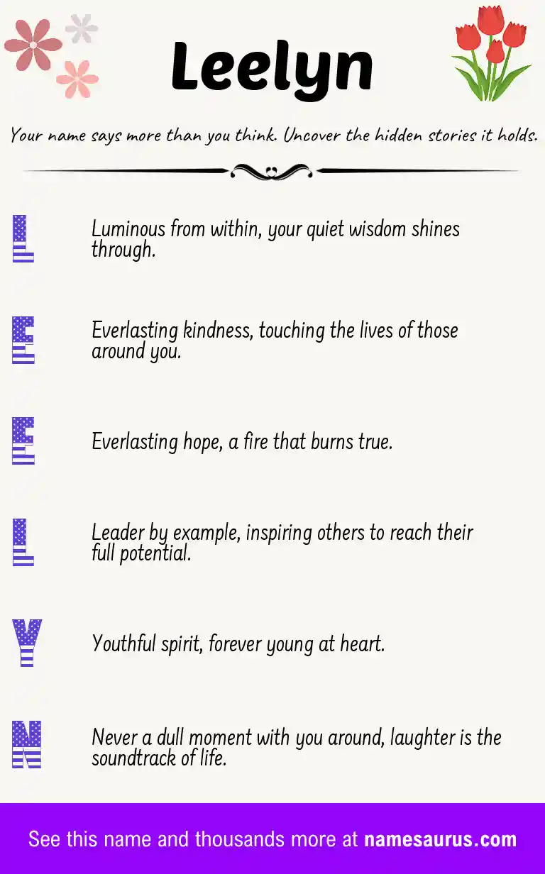 Acrostic poem about Leelyn.