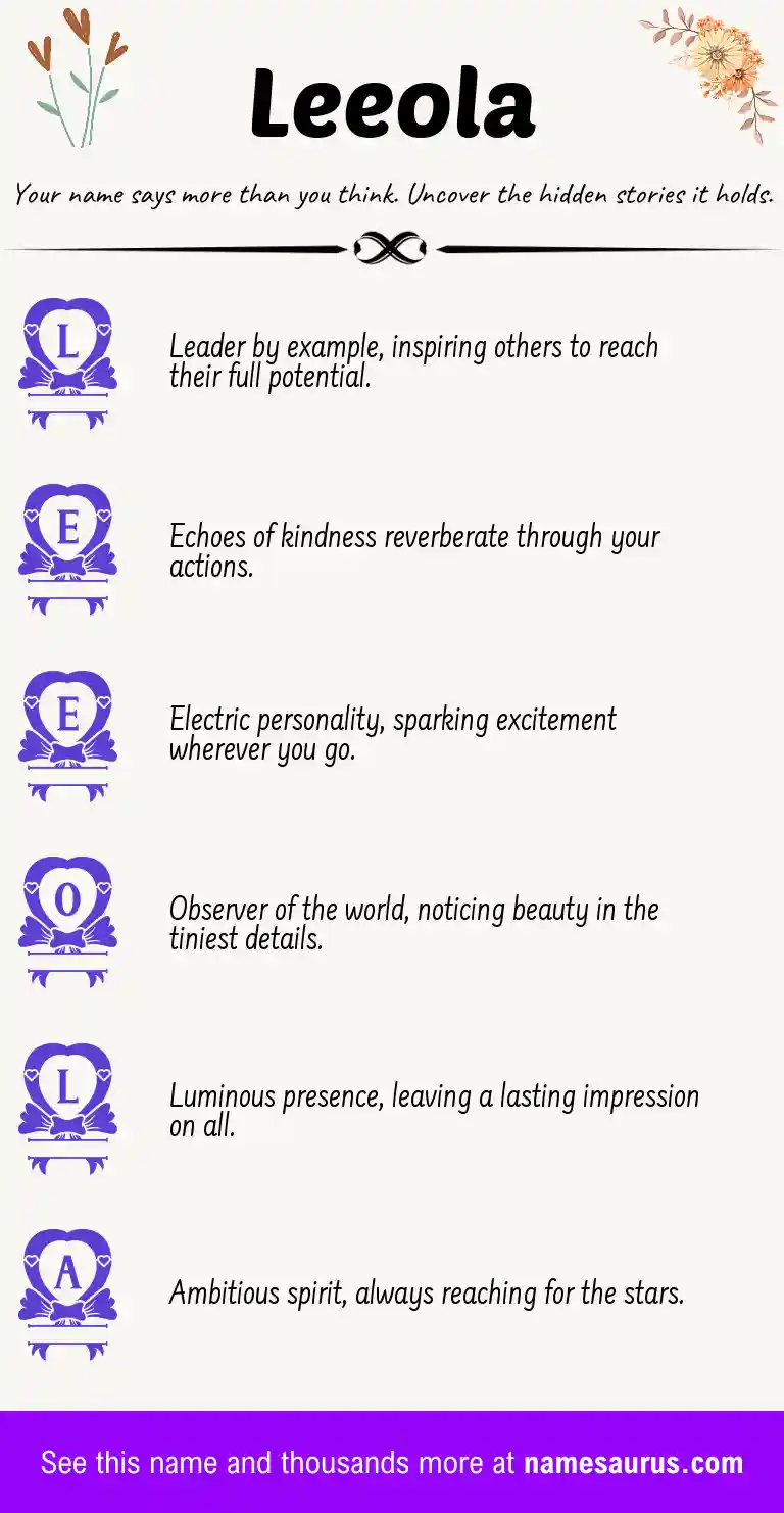 Acrostic poem about Leeola.