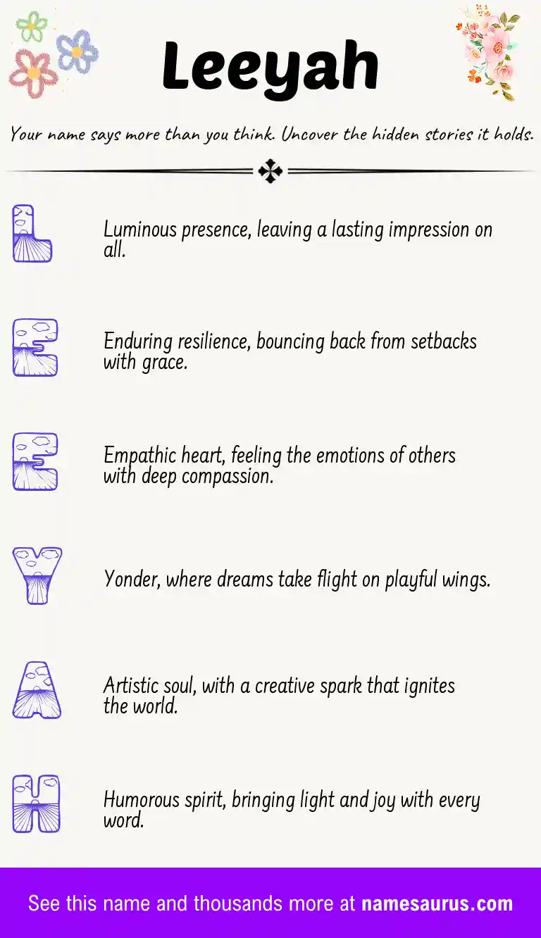 Acrostic poem about Leeyah.