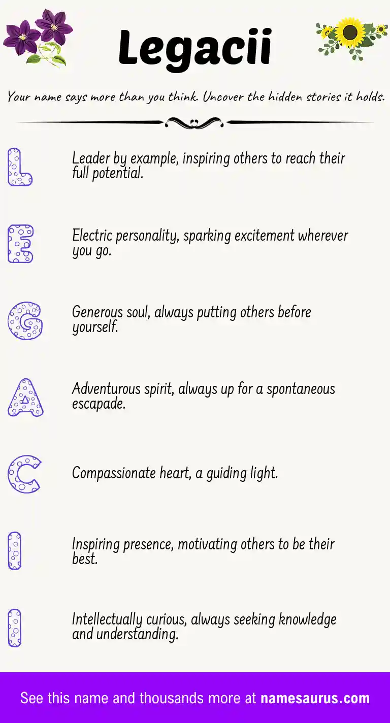 Acrostic poem about Legacii.