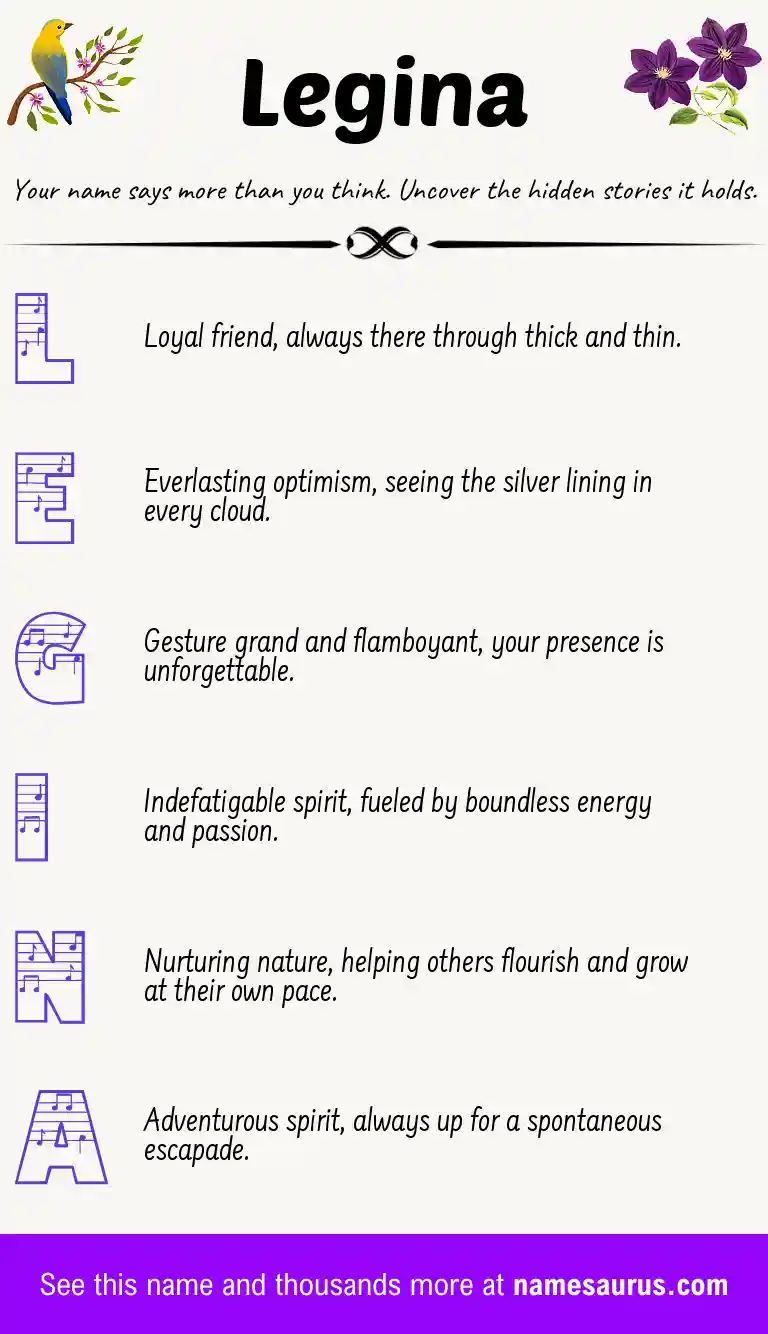 Acrostic poem about Legina.