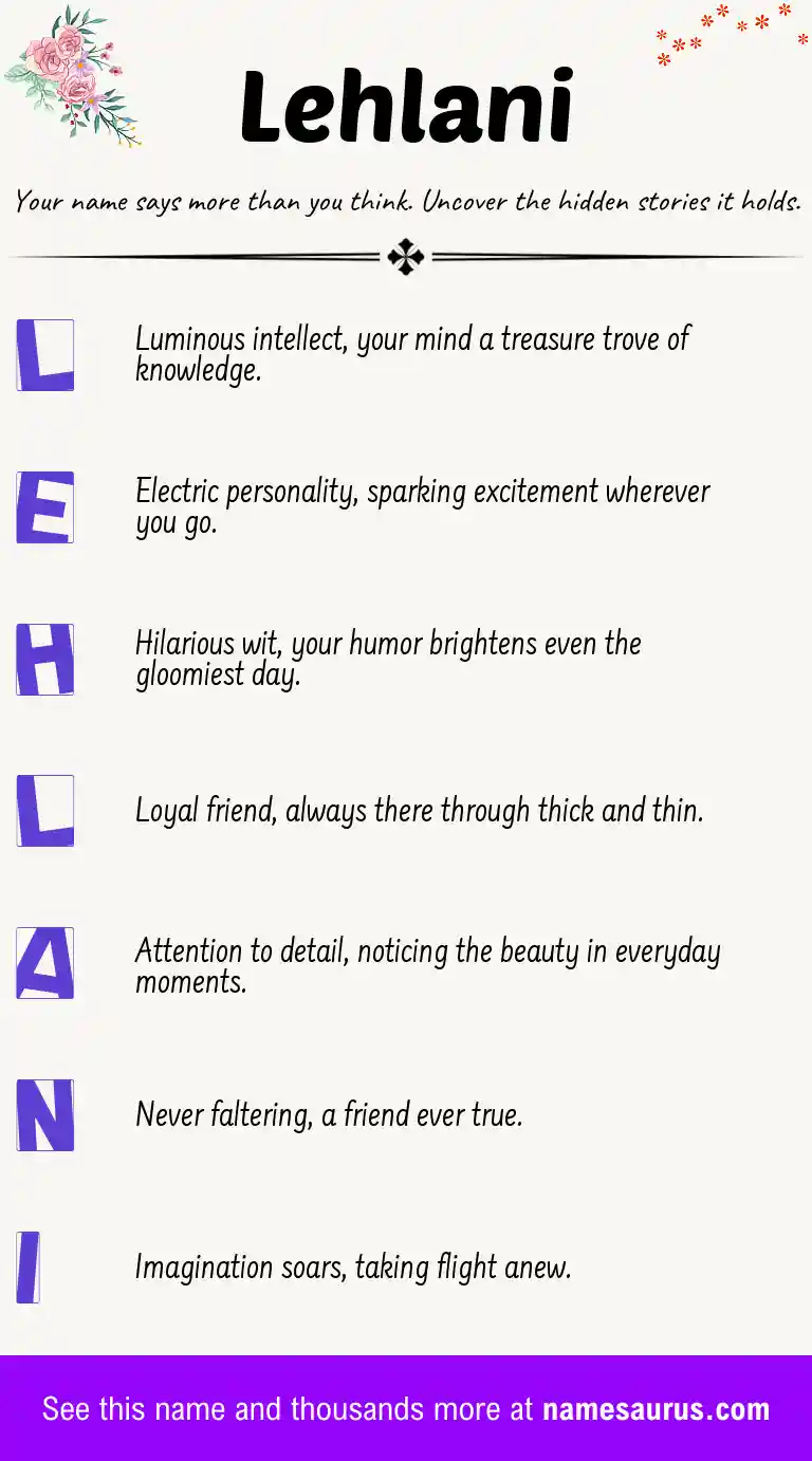 Acrostic poem about Lehlani.