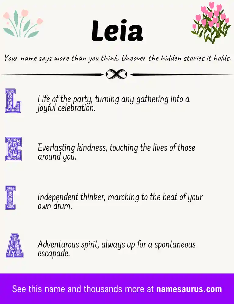 Acrostic poem about Leia.
