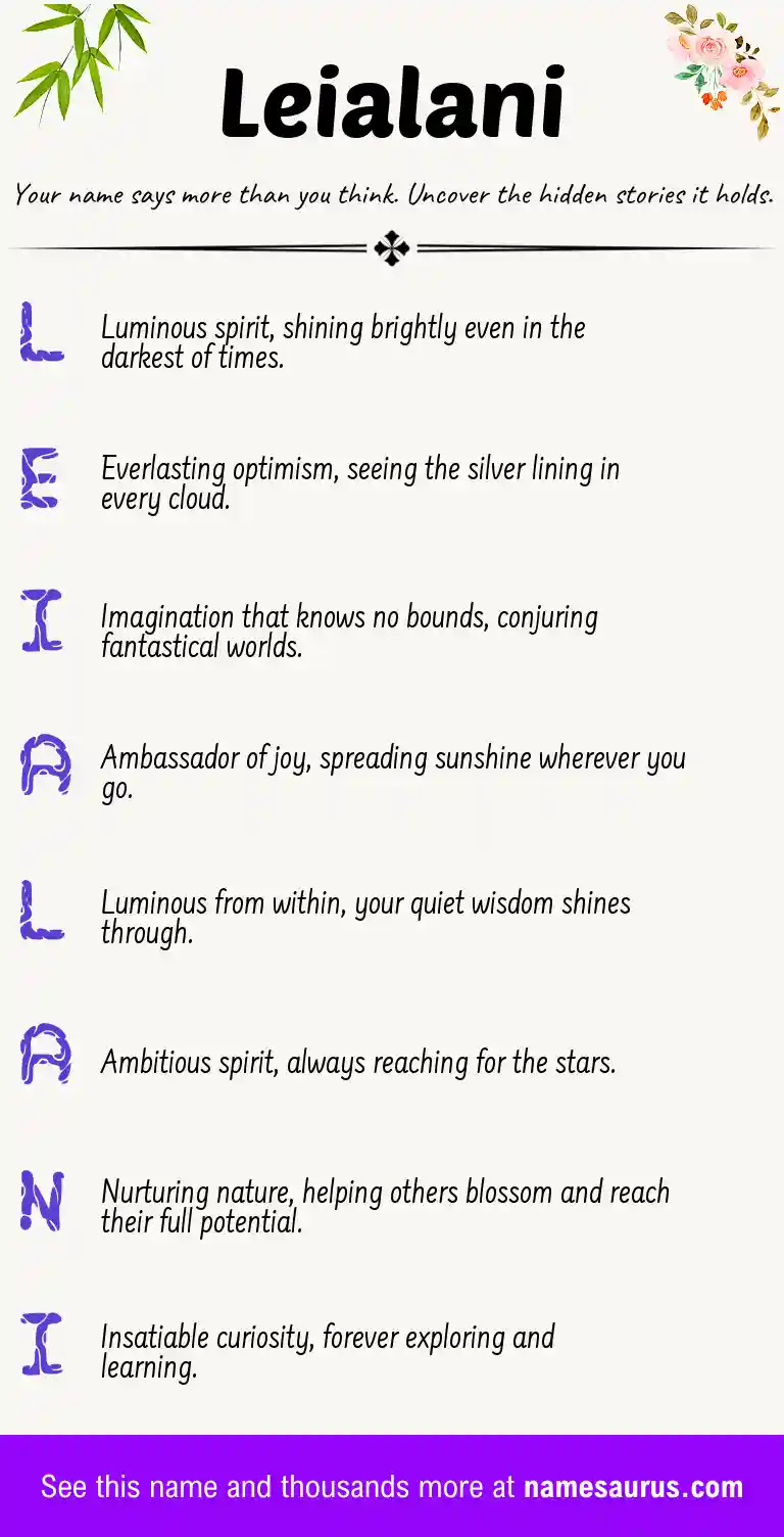 Acrostic poem about Leialani.