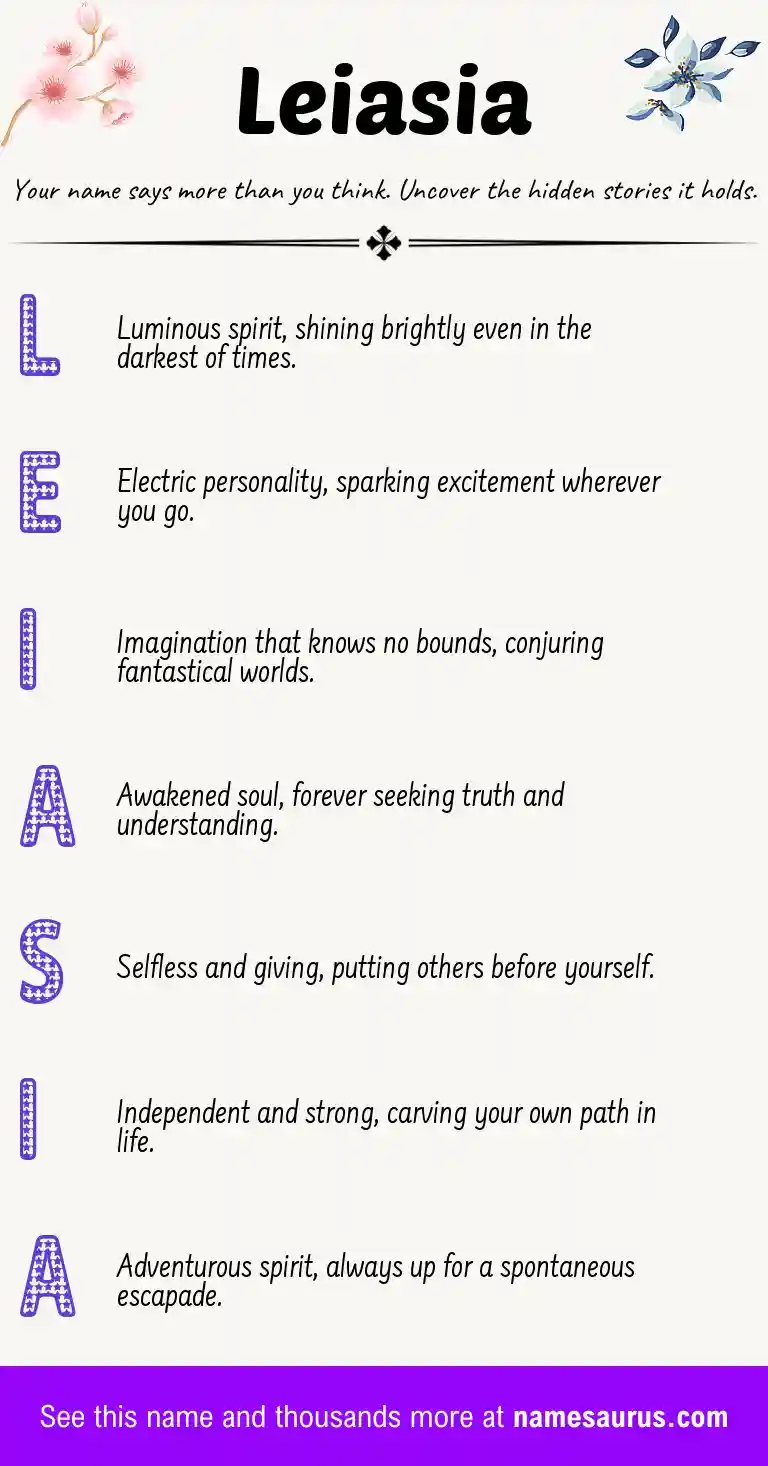 Acrostic poem about Leiasia.