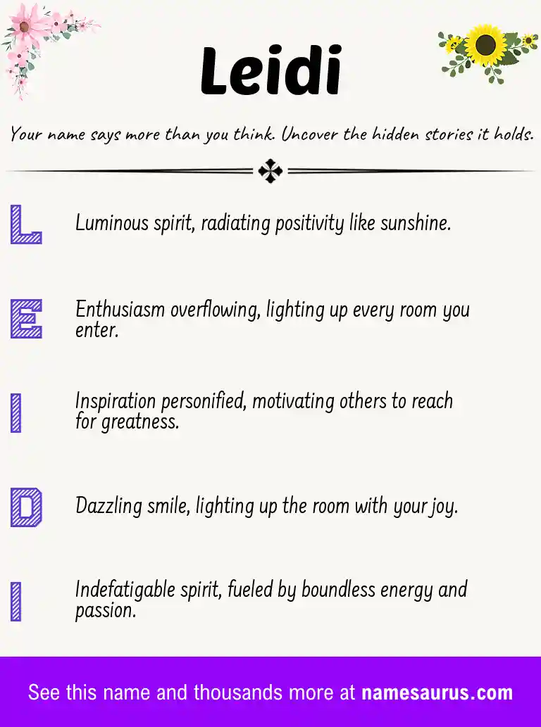 Acrostic poem about Leidi.