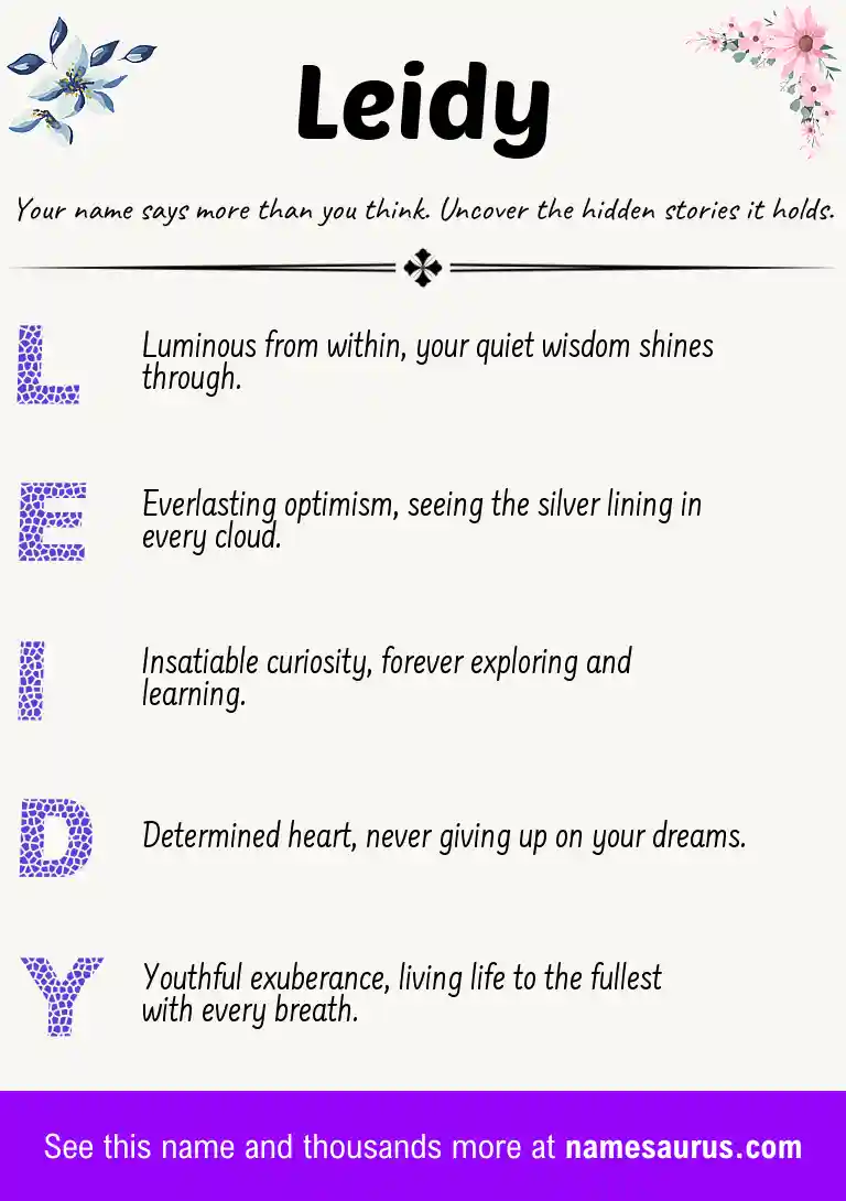 Acrostic poem about Leidy.