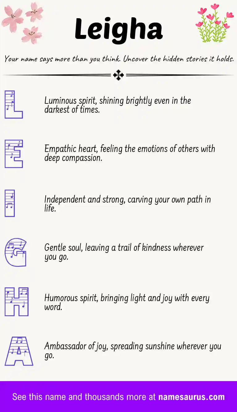 Acrostic poem about Leigha.