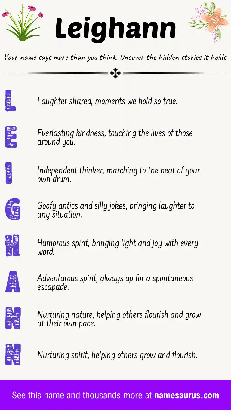 Acrostic poem about Leighann.