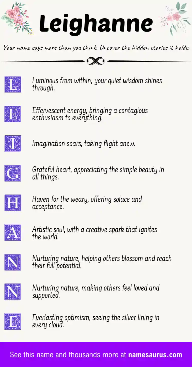 Acrostic poem about Leighanne.