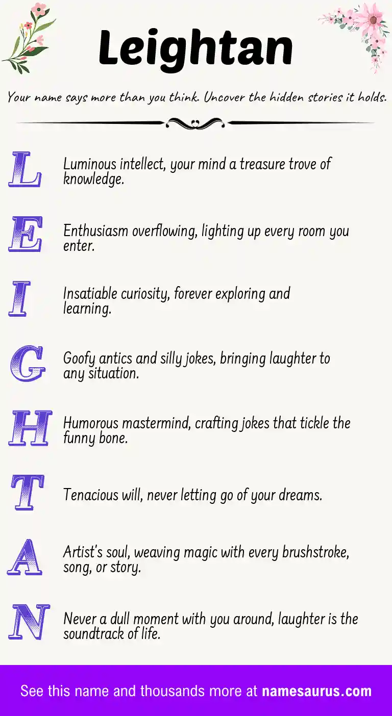 Acrostic poem about Leightan.