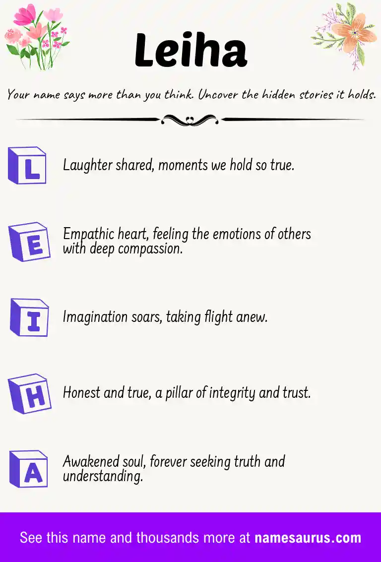 Acrostic poem about Leiha.