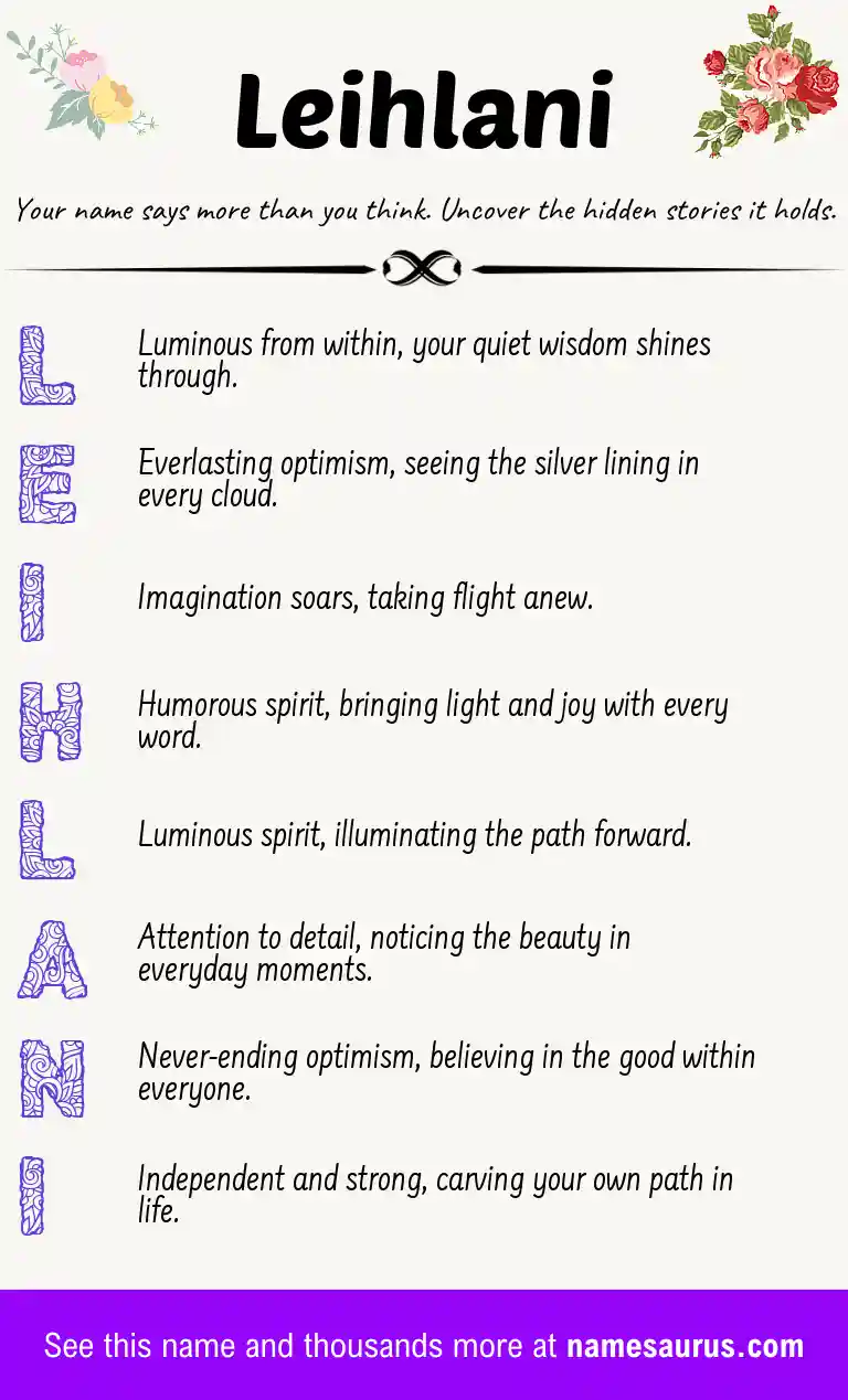Acrostic poem about Leihlani.