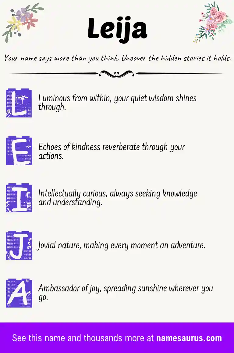 Acrostic poem about Leija.