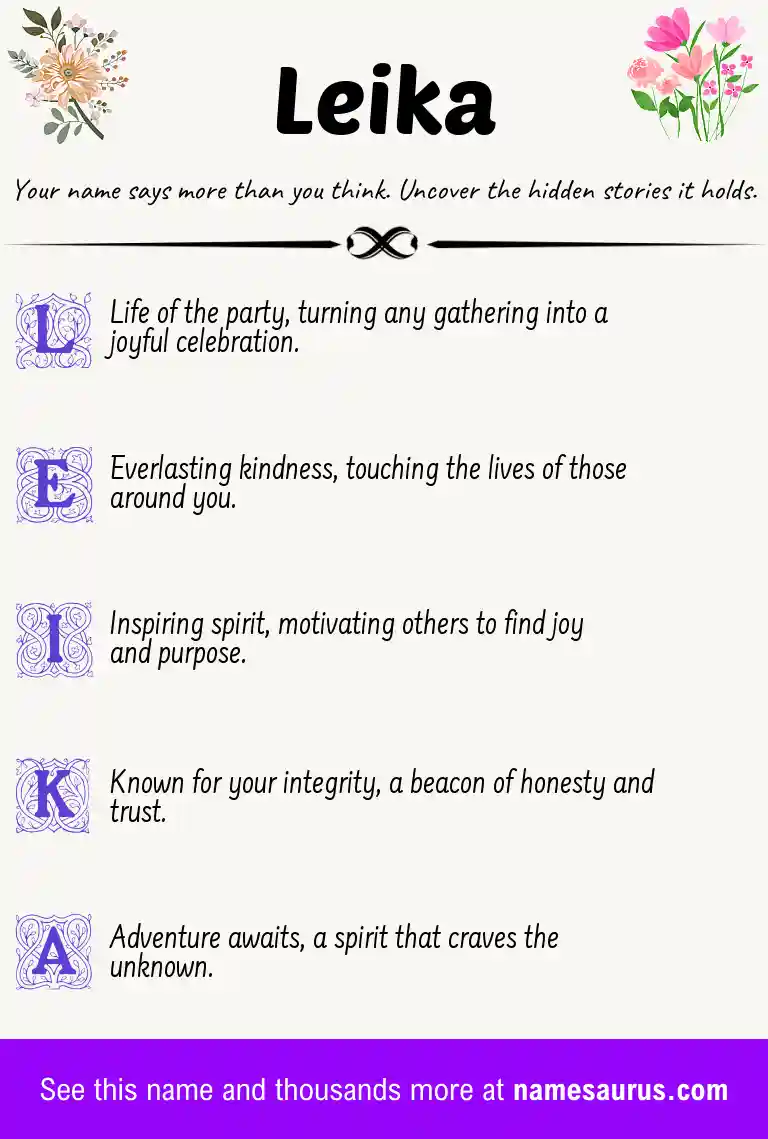 Acrostic poem about Leika.