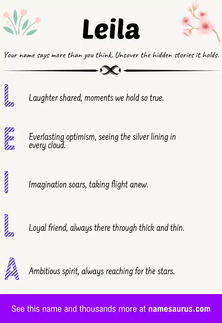 Acrostic poem about Leila.