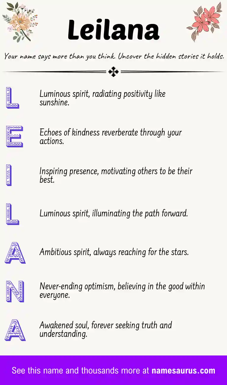 Acrostic poem about Leilana.