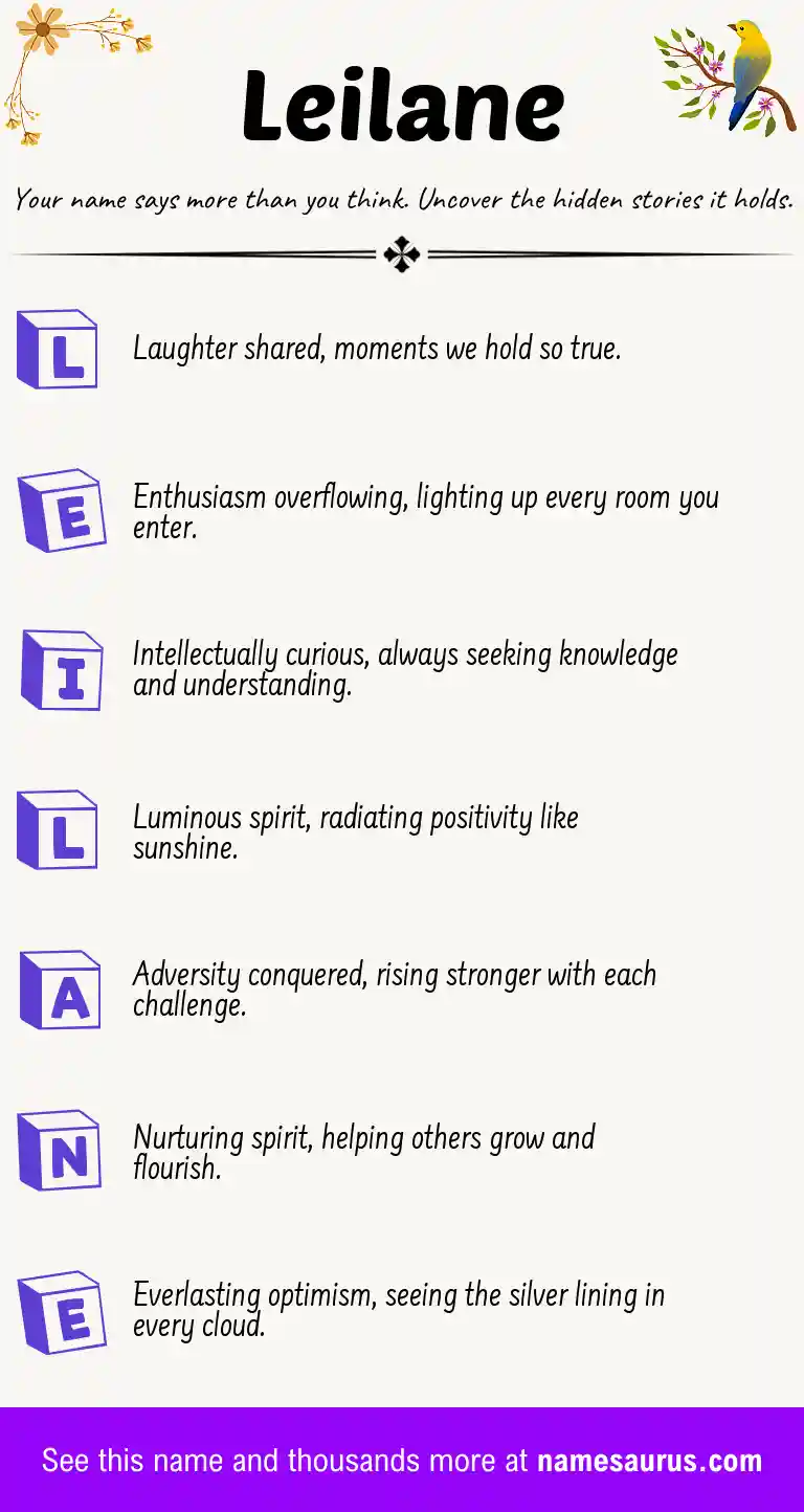 Acrostic poem about Leilane.