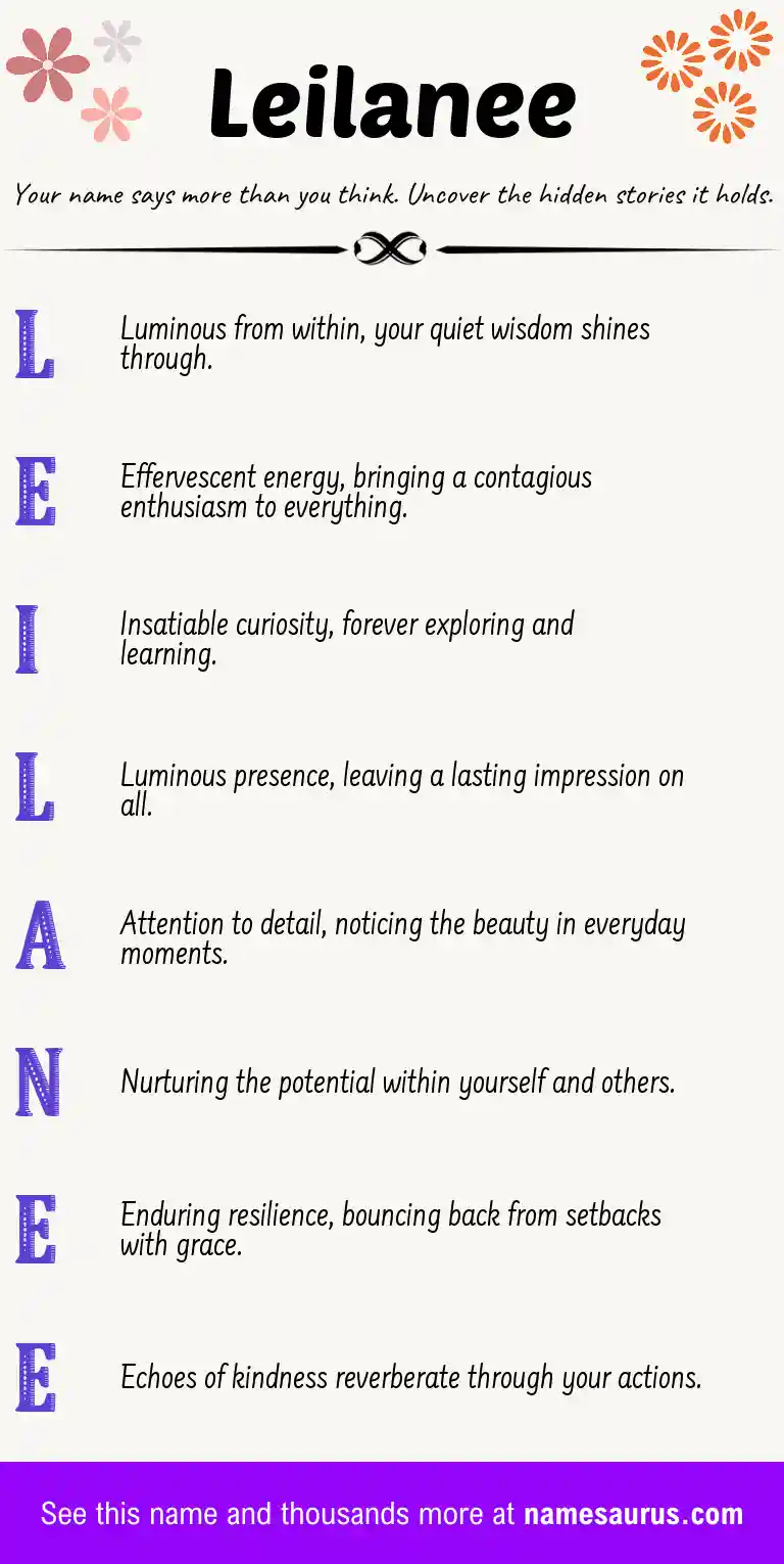 Acrostic poem about Leilanee.