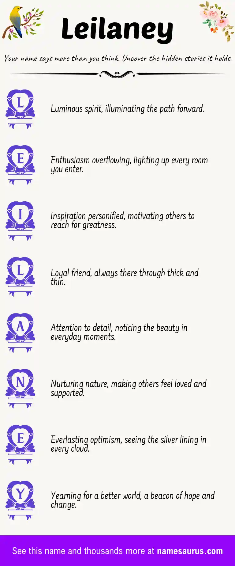 Acrostic poem about Leilaney.