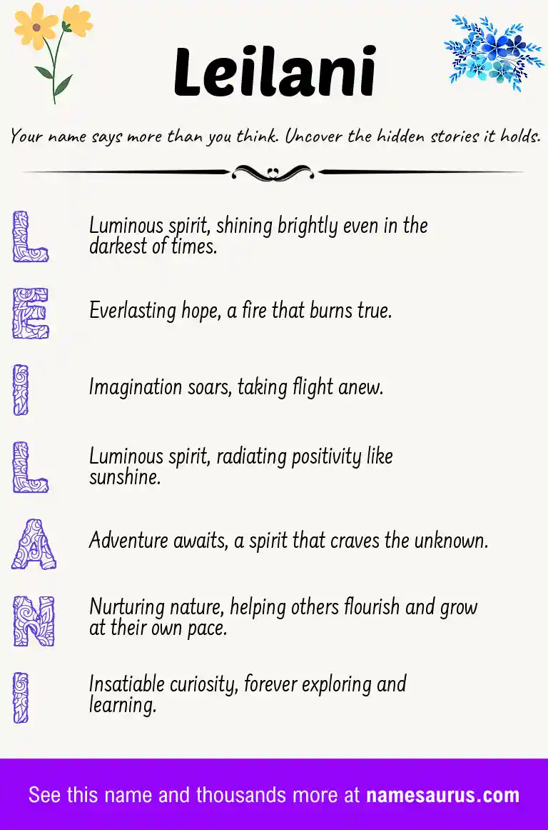 Acrostic poem about Leilani.