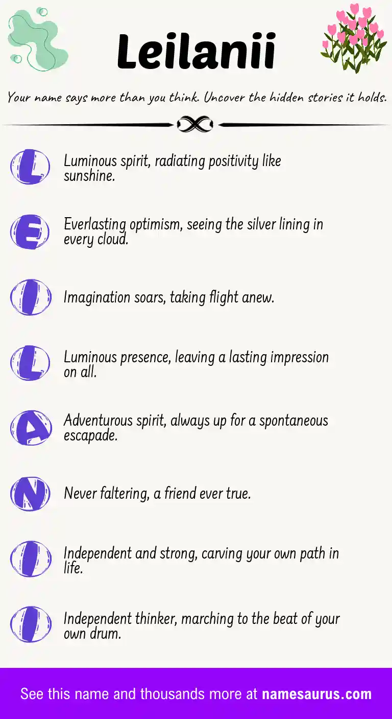 Acrostic poem about Leilanii.