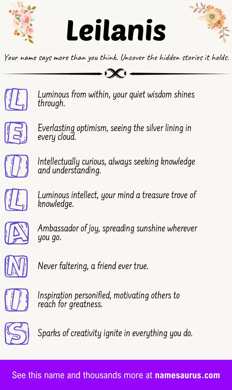 Acrostic poem about Leilanis.