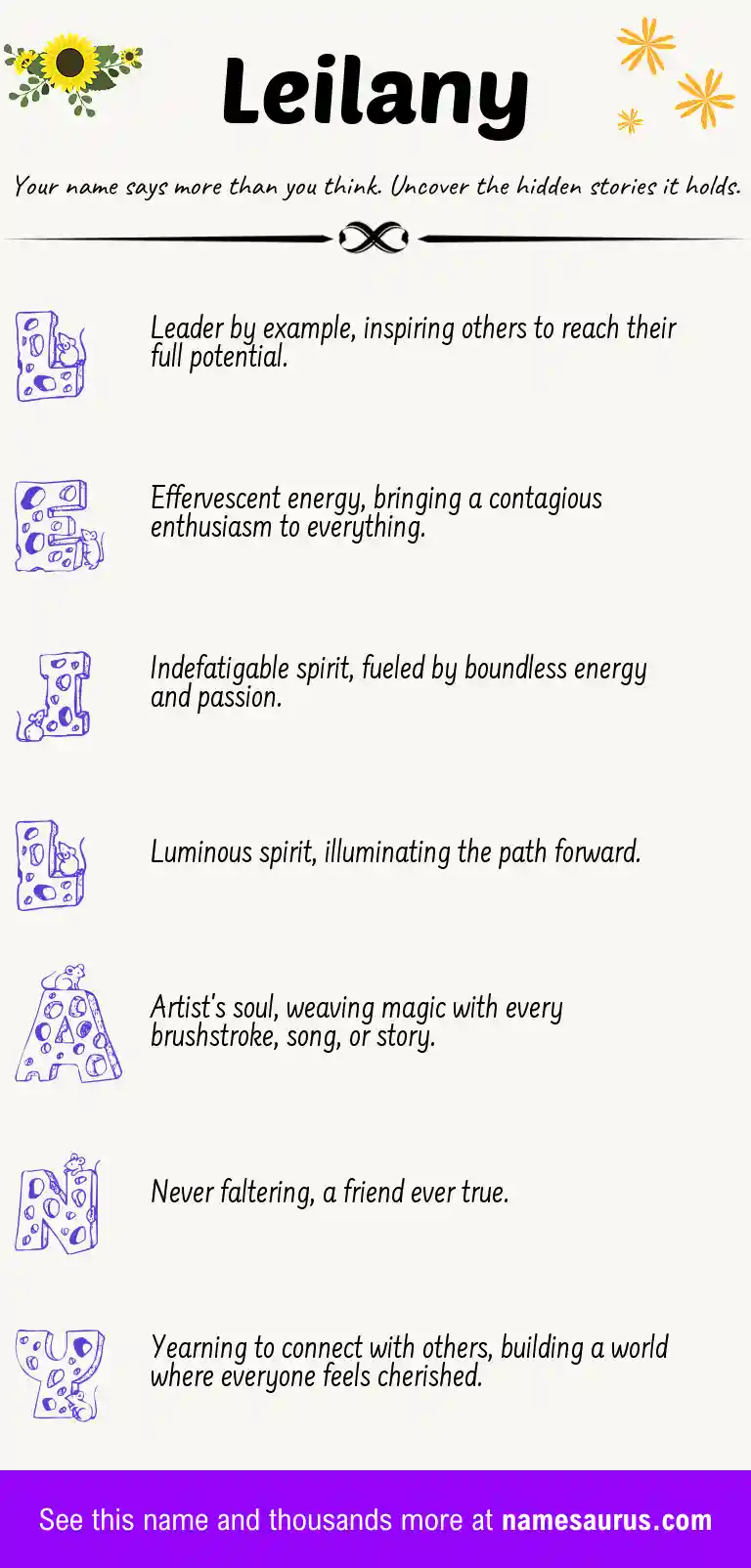 Acrostic poem about Leilany.