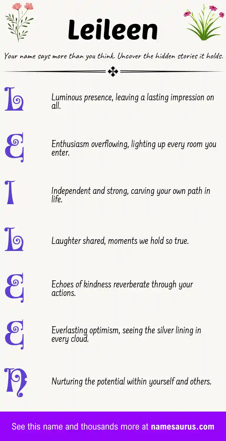Acrostic poem about Leileen.