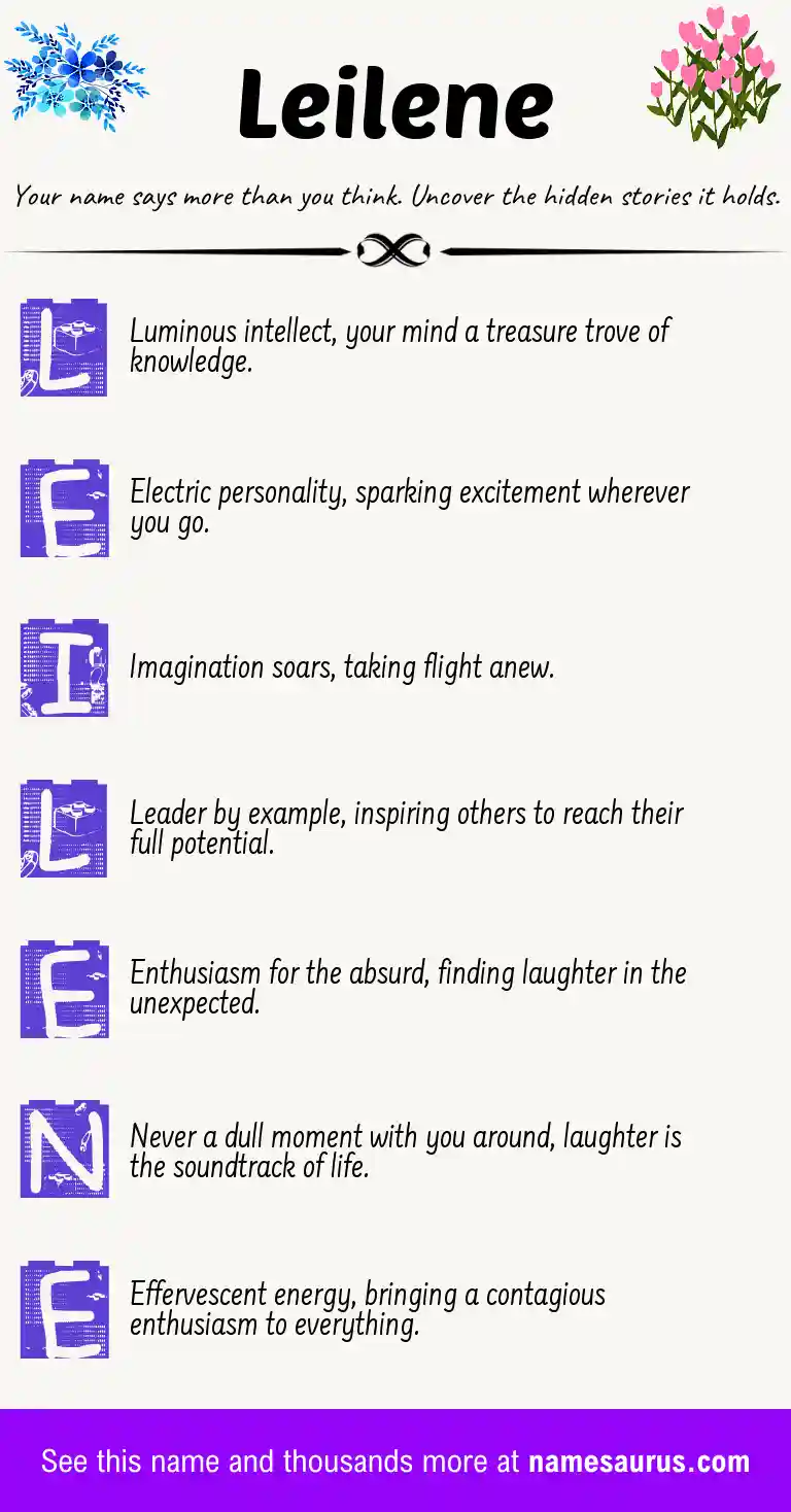Acrostic poem about Leilene.