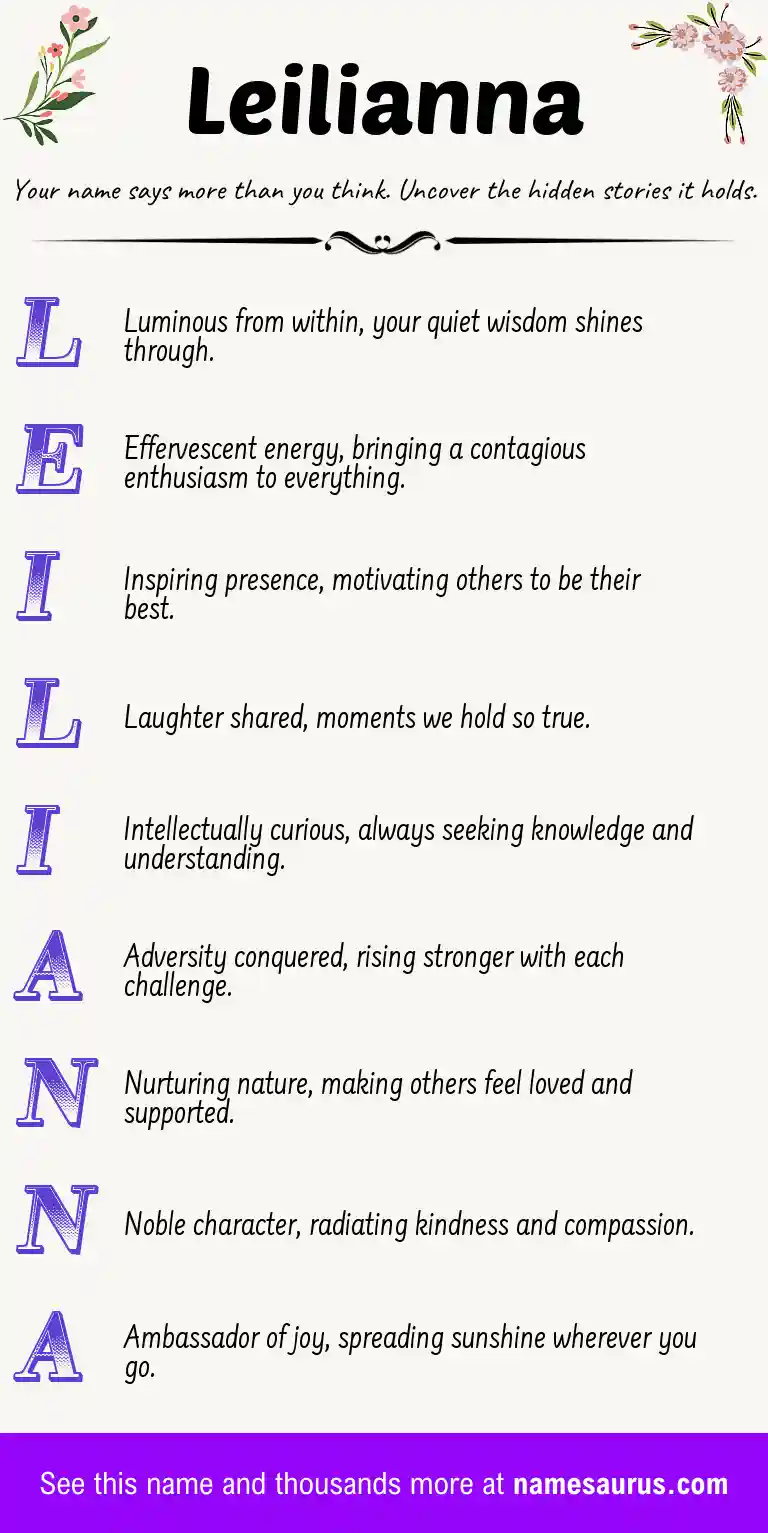 Acrostic poem about Leilianna.