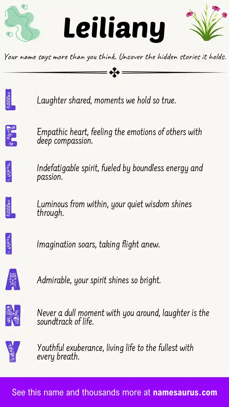 Acrostic poem about Leiliany.