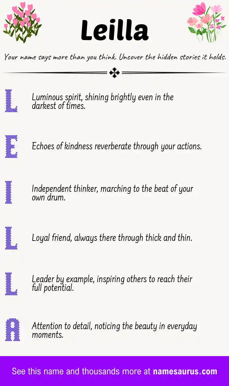 Acrostic poem about Leilla.