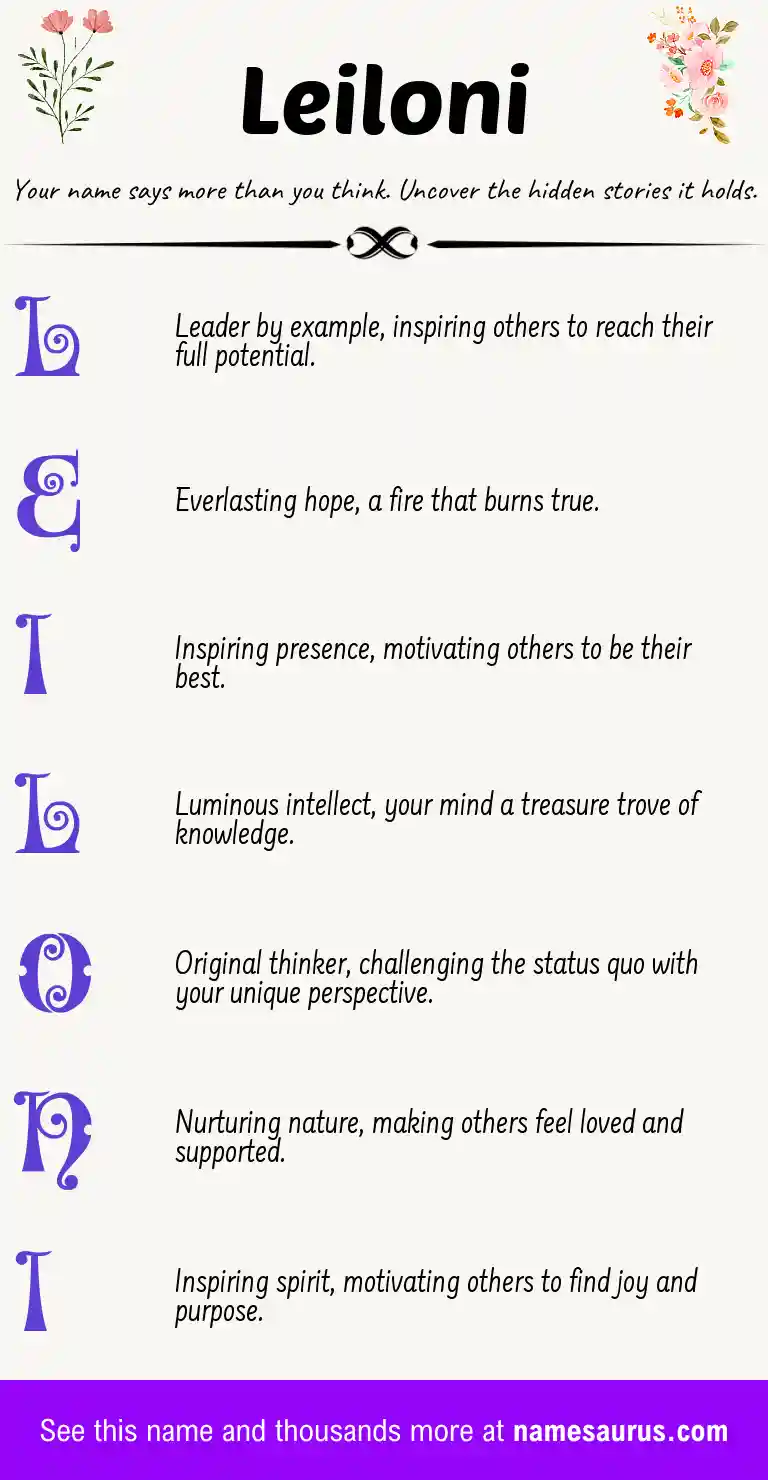 Acrostic poem about Leiloni.