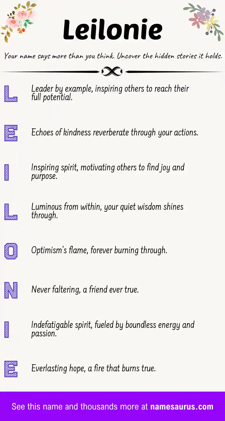 Acrostic poem about Leilonie.