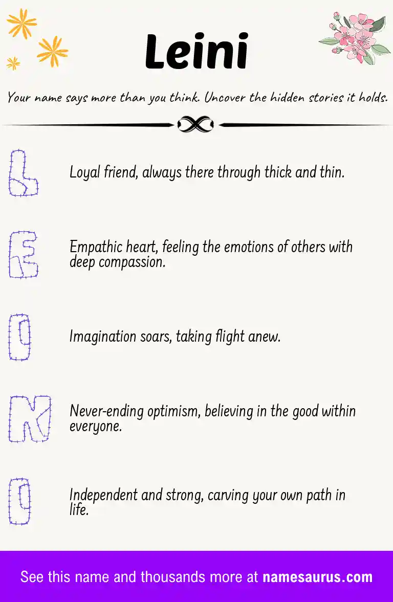 Acrostic poem about Leini.