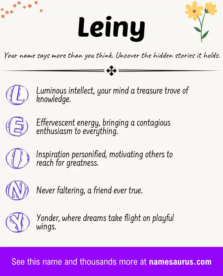 Acrostic poem about Leiny.
