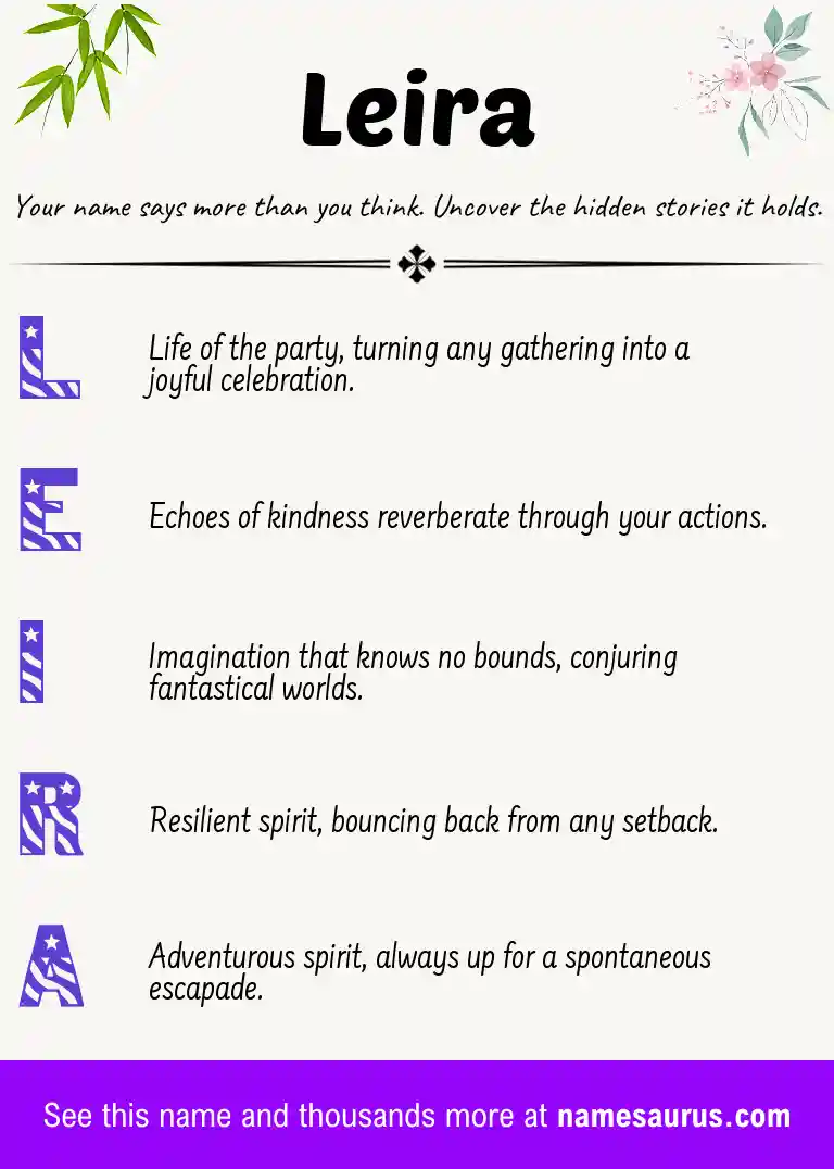 Acrostic poem about Leira.