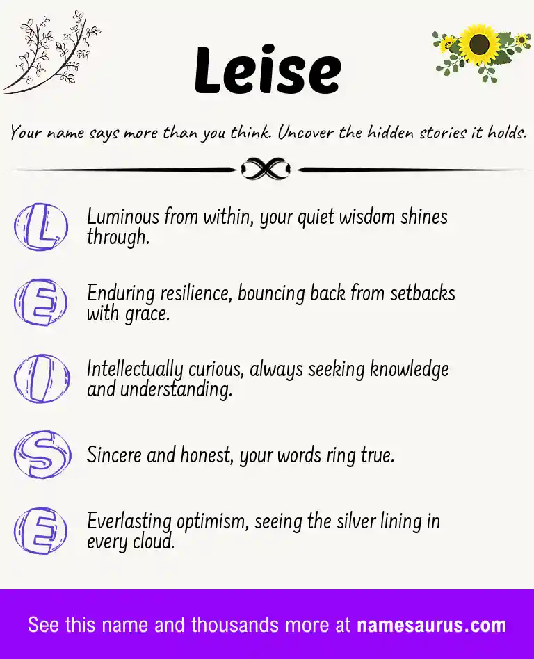 Acrostic poem about Leise.