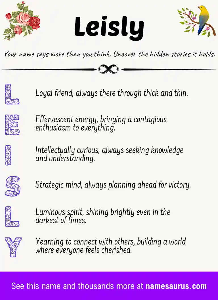 Acrostic poem about Leisly.