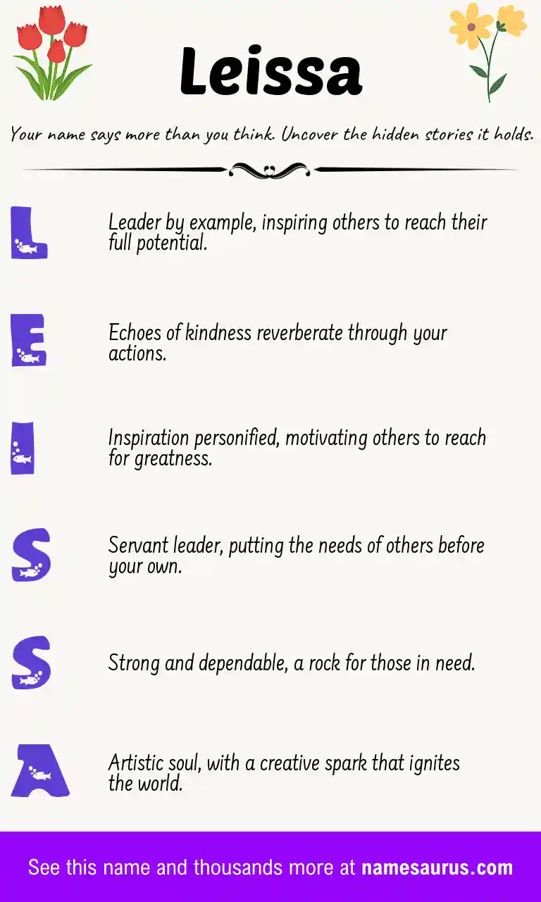 Acrostic poem about Leissa.